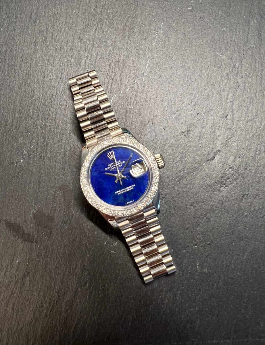 Rolex White Gold Ladies Lapis Datejust - Main Image
