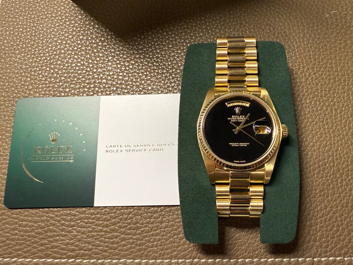 Rolex 18K YG Black Onyx Day-Date President Watch | Veralet