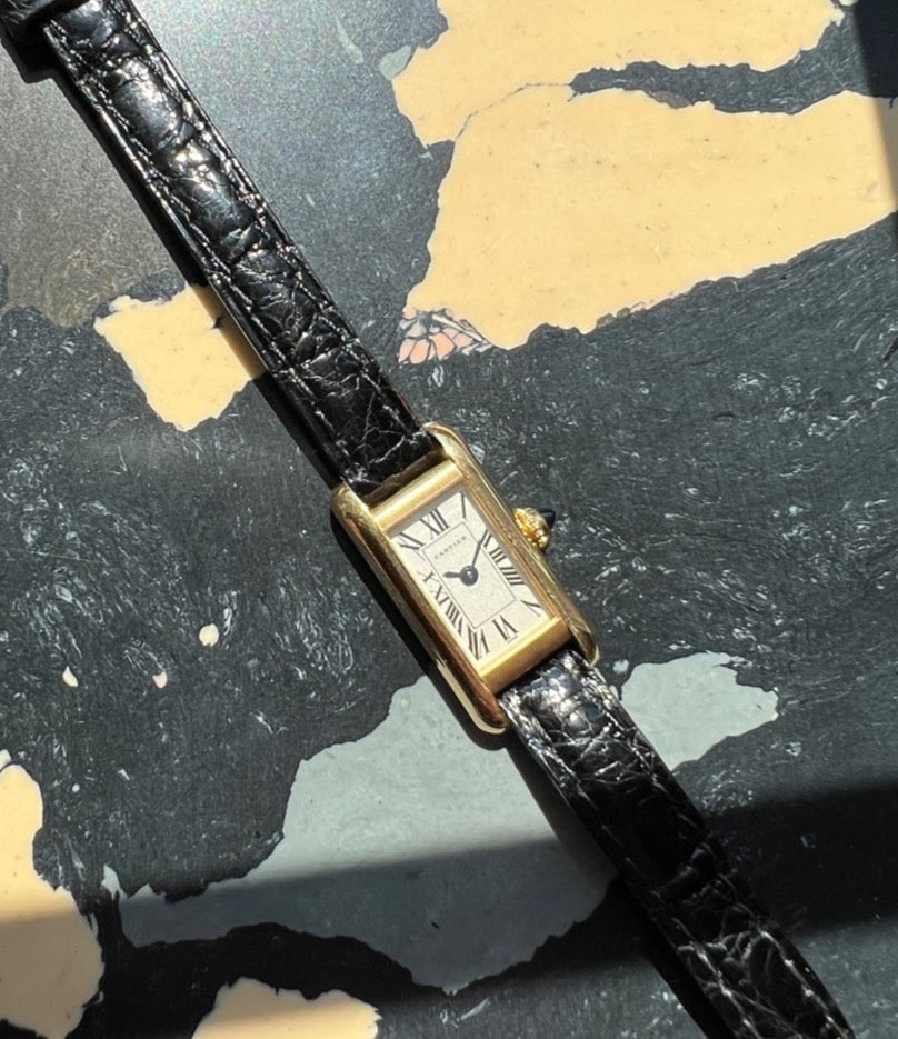 Cartier 18K Yellow Gold Tank Americaine Mini Watch Veralet