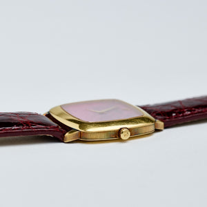 Piaget 18K Yellow Gold Rhodonite Cushion Dress Vintage Watch | Veralet