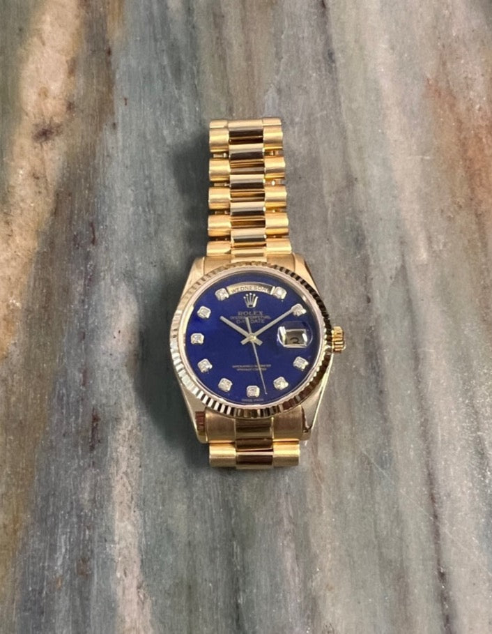 Rolex Oyster Perpetual Day-Date Lapis Diamond Dial