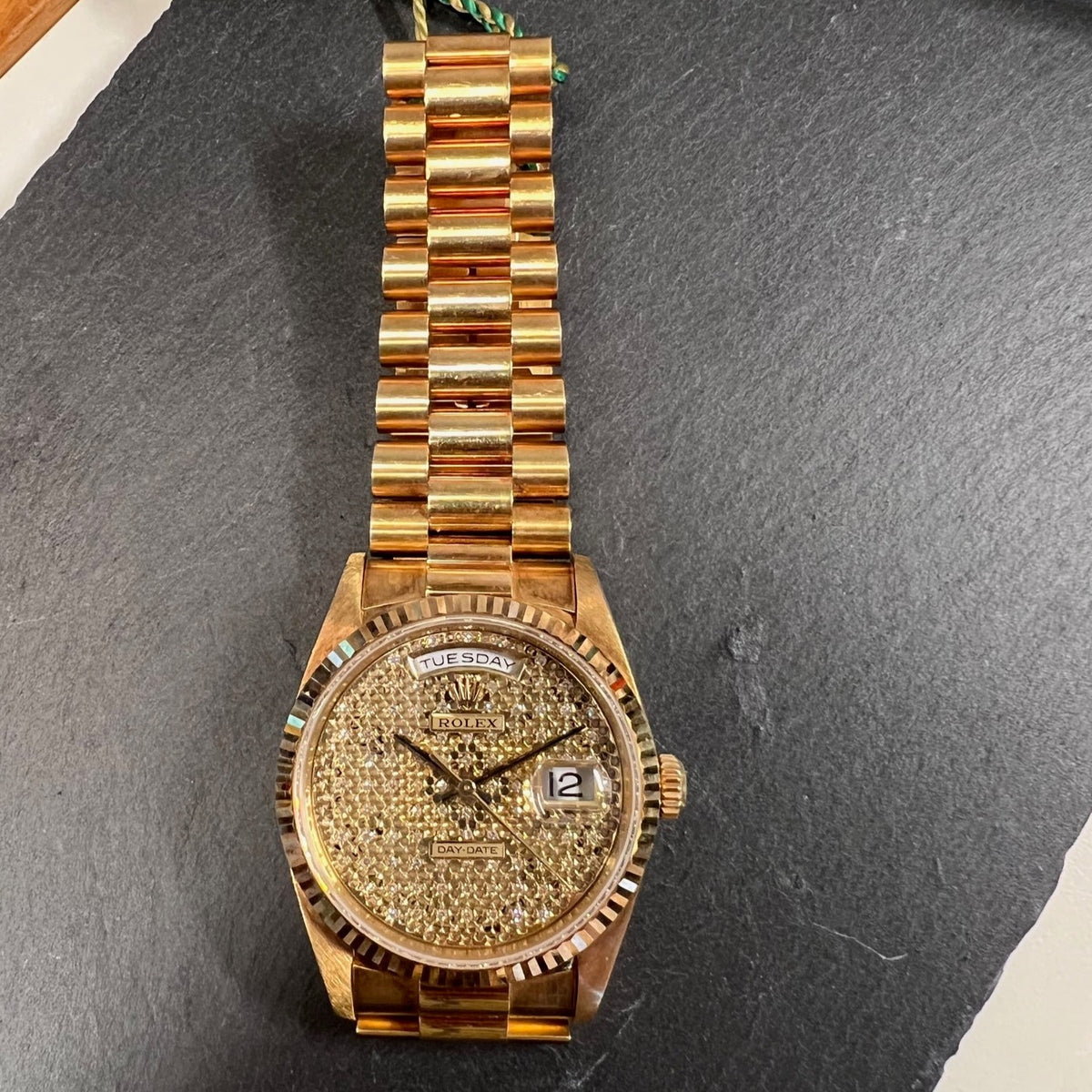 Rolex 18K YG Diamond Pave Day-Date President Watch | Veralet