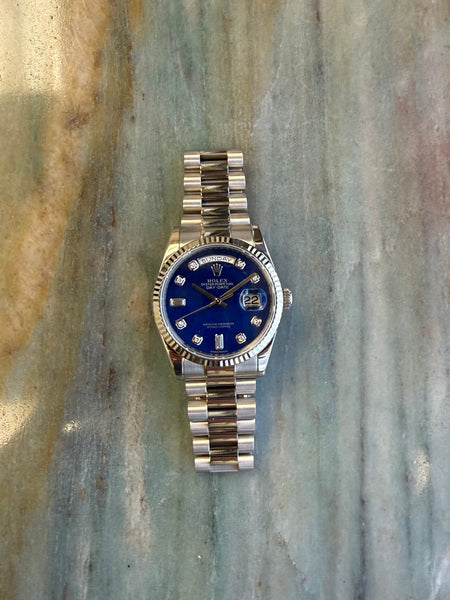 Rolex Oyster Perpetual Day-Date Lapis Diamond Dial
