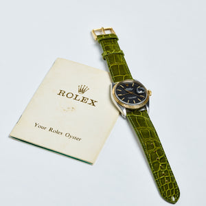 Rolex Two-Tone Oyster Perpetual Charcoal Matte Datejust Vintage Watch | Veralet