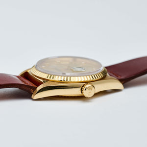 Rolex 18K Yellow Gold Oyster Perpetual Lemon Diamond Datejust Vintage Watch | Veralet