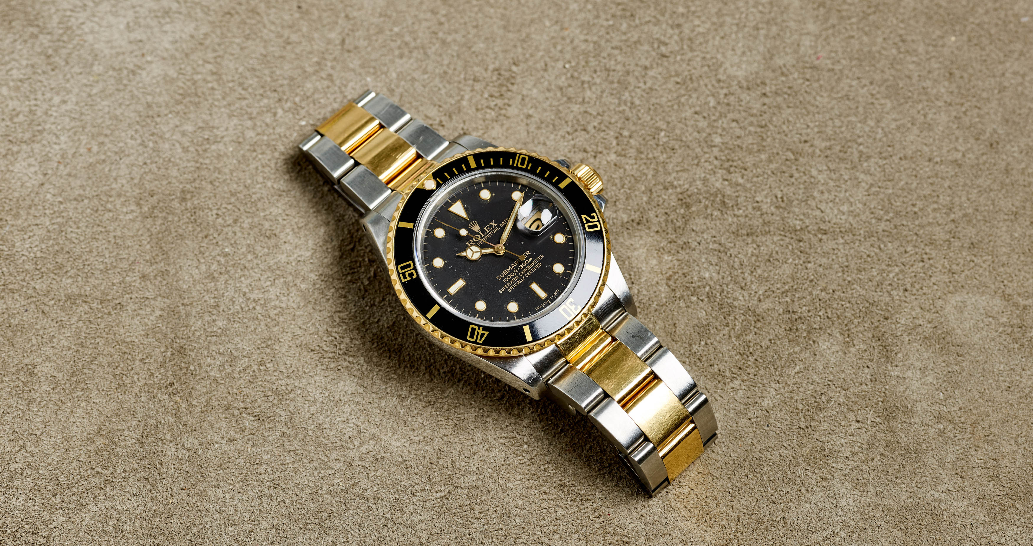 Rolex Two-Tone Black Gloss Submariner Vintage Watch | Veralet