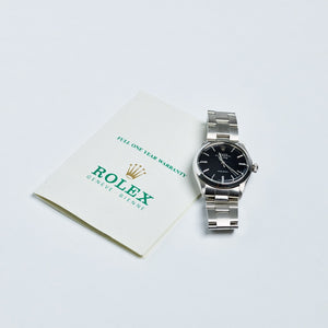 Rolex Stainless Steel Oyster Perpetual Black Gloss Air-King Vintage Watch | Veralet