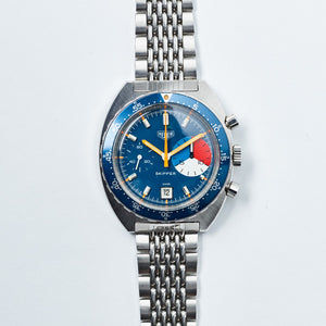 Heuer Stainless Steel Three Color Automatic Skipper Yachting Chronograph Vintage Watch | Veralet