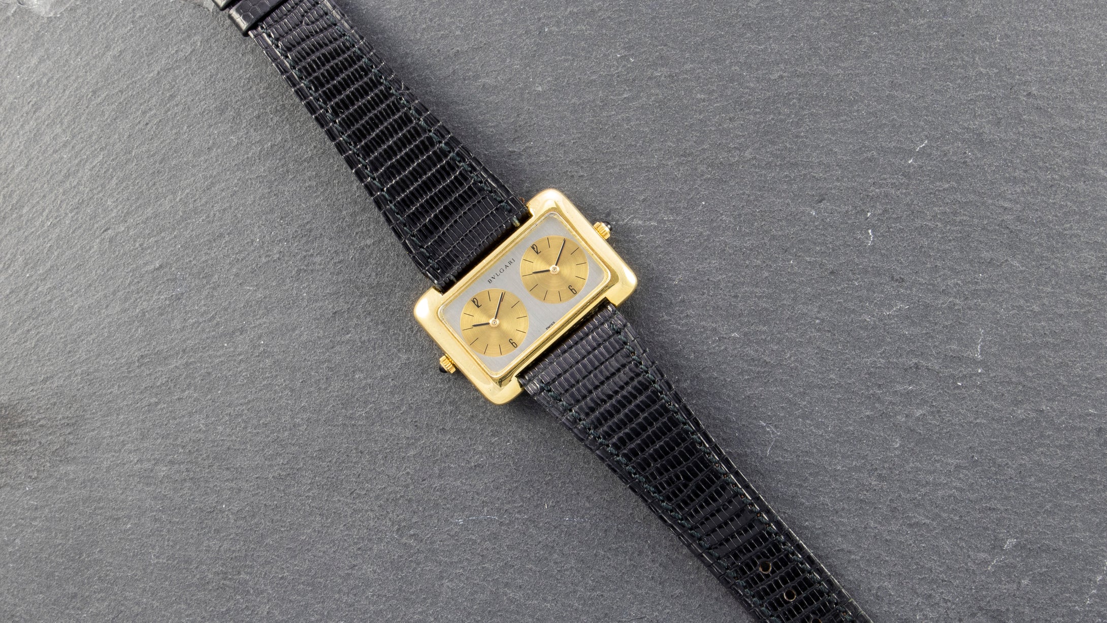 Bvlgari 18K Yellow Gold Manual Wind Dual Time Zone Vintage Watch | Veralet