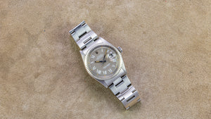 Rolex Stainless Steel and 18K White Gold Taupe Buckley Datejust Vintage Watch | Veralet