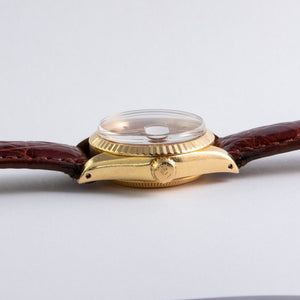 Rolex 18K Yellow Gold Ladies Oyster Perpetual Birch Wood Datejust Vintage Watch | Veralet