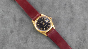 Rolex 18K Yellow Gold Black Gilt Datejust Vintage Watch | Veralet