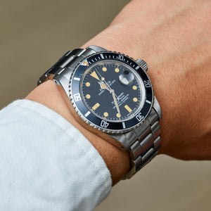 Rolex Stainless Steel Black Matte Submariner Vintage Watch | Veralet