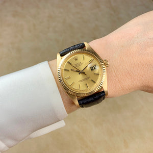 Rolex 18K Yellow Gold Marigold Datejust Vintage Watch | Veralet
